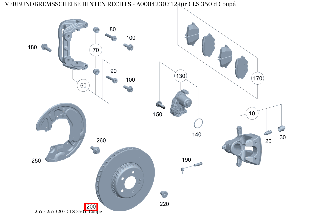 Verbundbremsscheibe HINTEN RECHTS CLS 350 d Coupé 257 Verbundbremsscheibe HINTEN RECHTS CLS 350 d Coupé 257