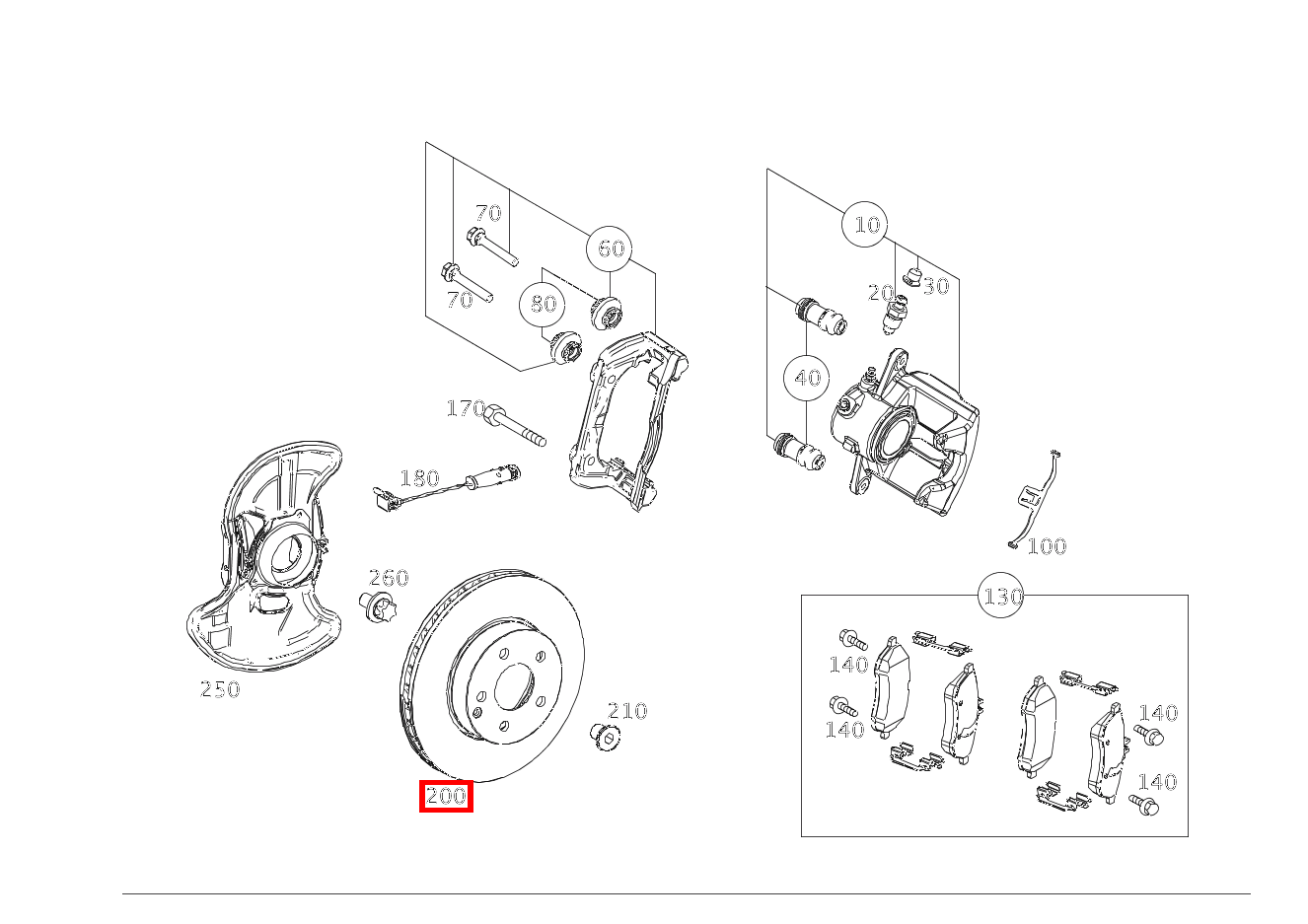 Bremsscheibe belüftet Vorne rechts C220CDI BE 204