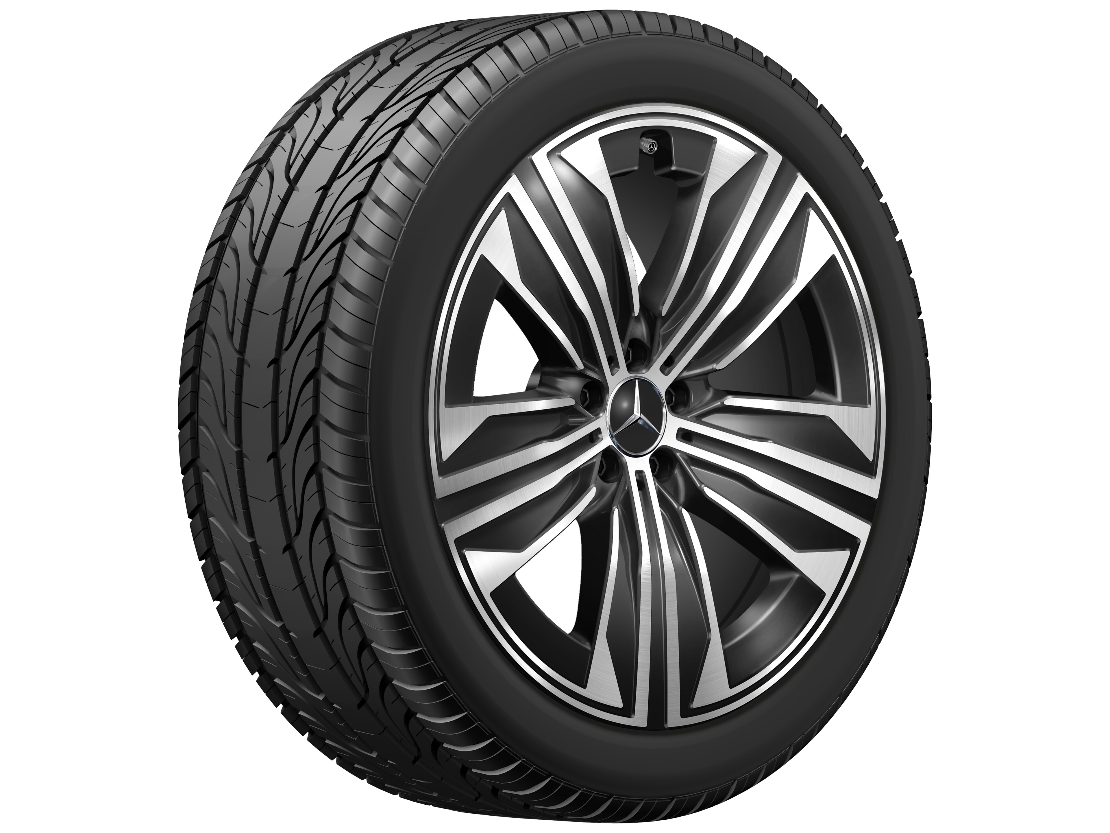 5-Speichen-Rad, Aero, 21 Zoll, 9,5 J x 21 ET 30,1, schwarz, glanzgedreht