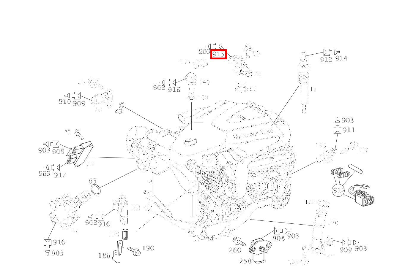 Stecker Hallgeber Nockenwelle B6/1; 3-PIN SLK2.8 ML 400 CDI Off-Roader 163