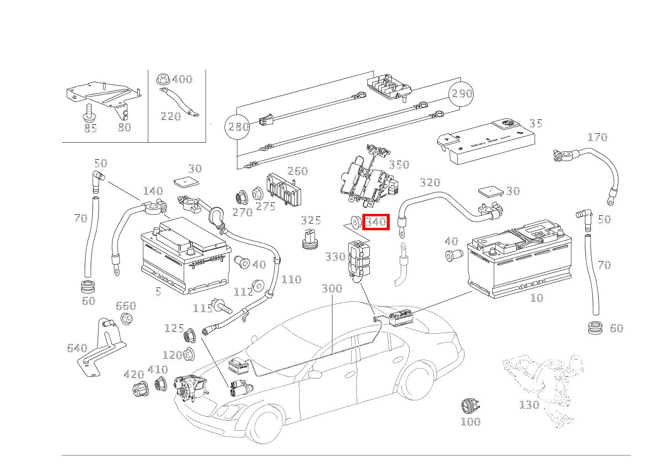 Sechskantmutter VORSICHERUNGSDOSE AN C-SAEULE Maybach 62 S (langer Radstand) 240