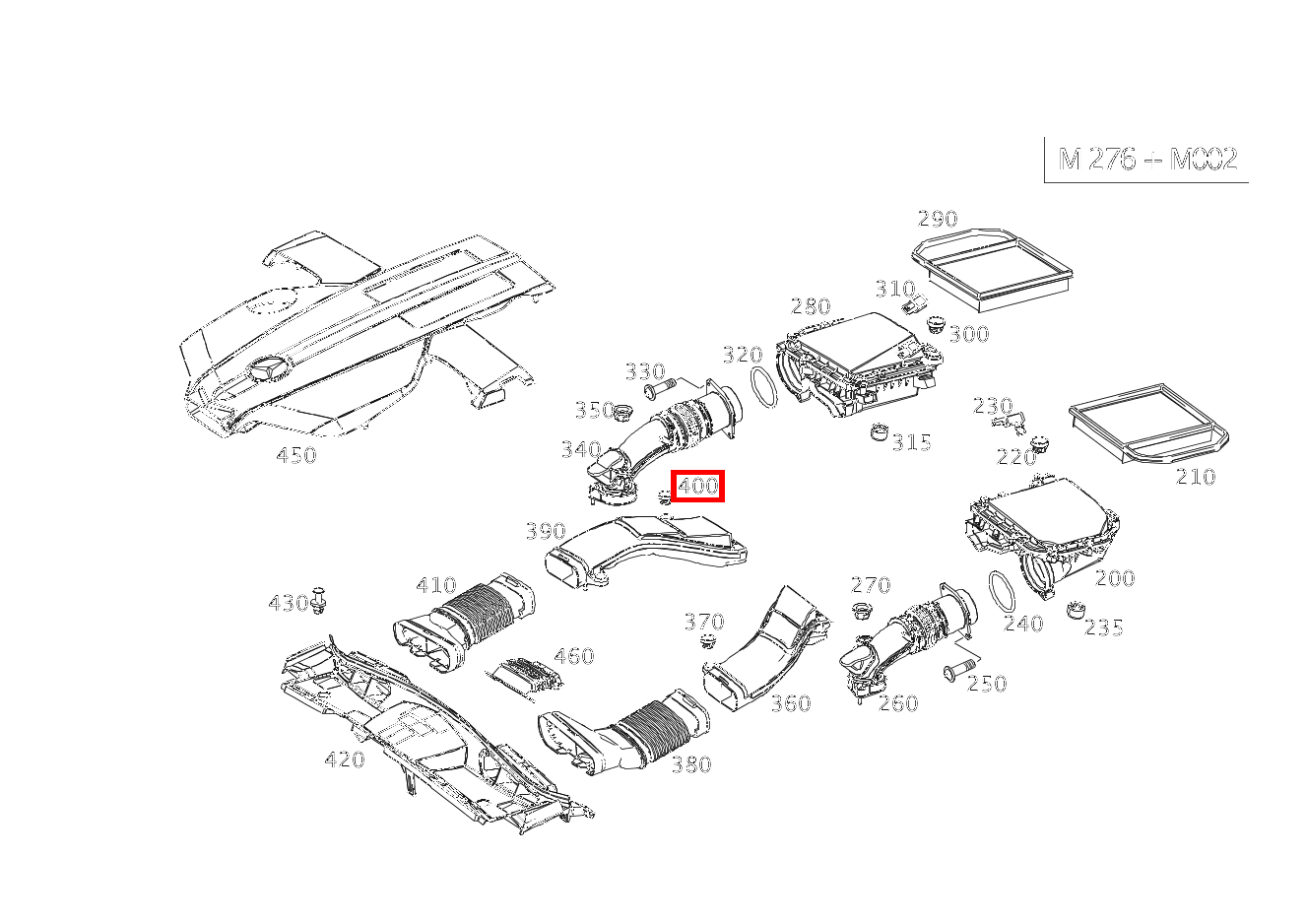 Puffer MOTORABDECKUNG AN ROHLUFTLEITUNG E400 CA 207