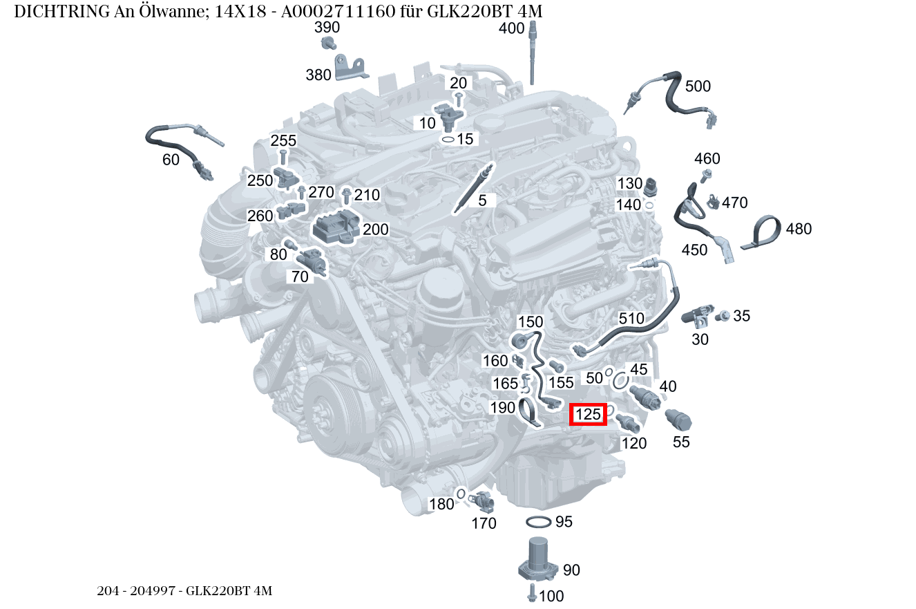 Dichtring An Ölwanne; 14X18 GLK220BT 4M 204