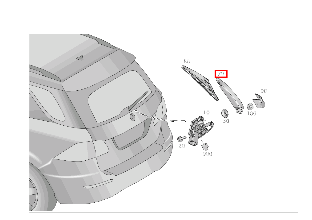 SCHEIBENWISCHERARM HECKWISCHER ML/GLE 350 BT/D 4M 642826 292