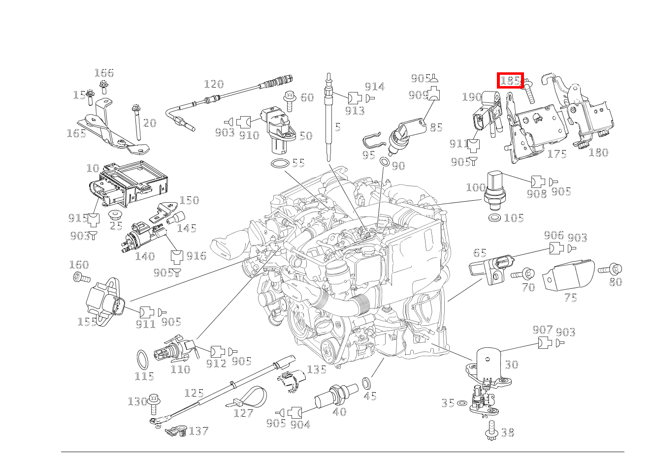 Sechsrundschraube Befestigung Halter; M6X23 E350CDI BE CA 207
