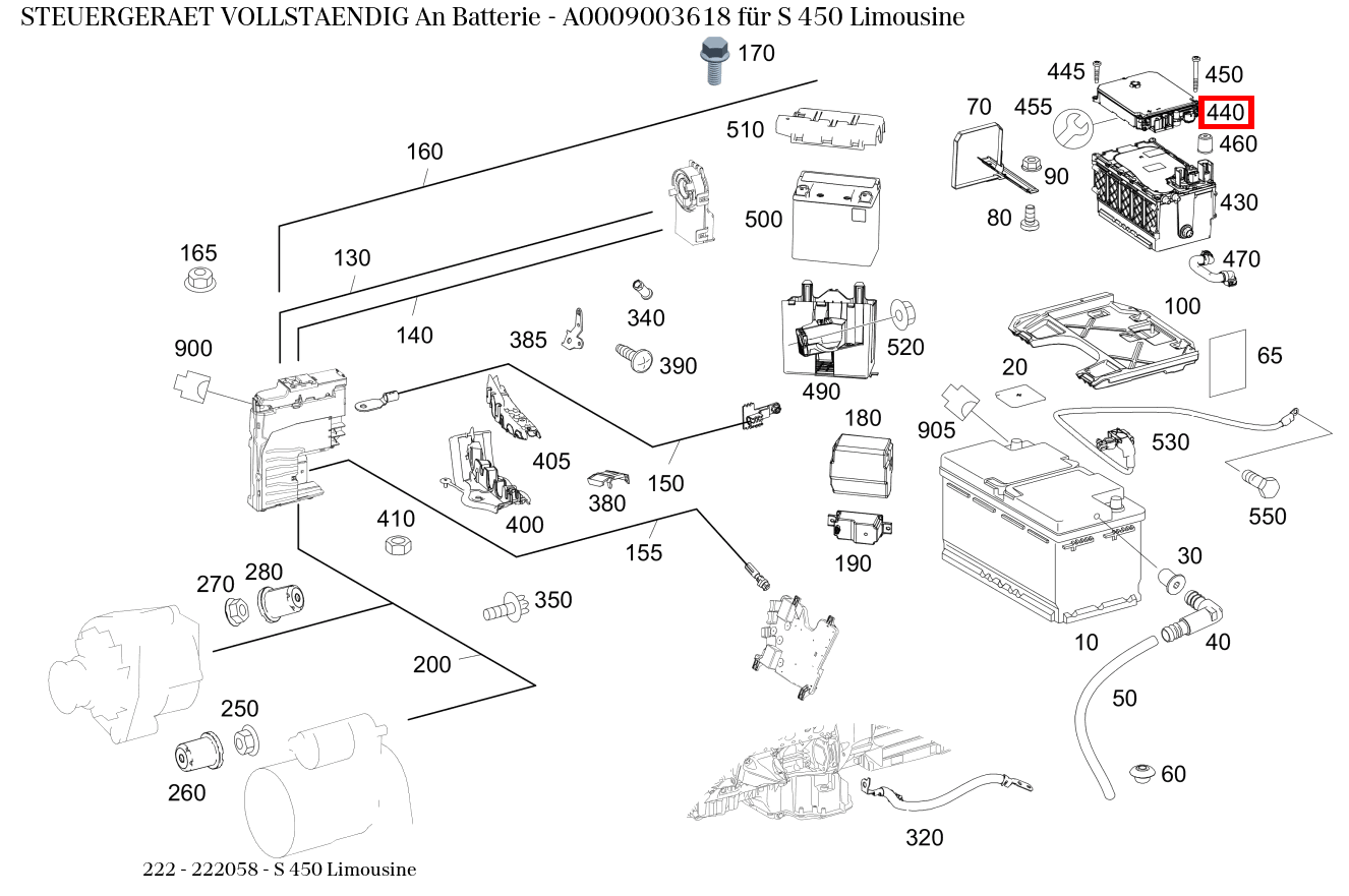 Steuergerät vollständig An Batterie S 450 Limousine 222 Steuergerät vollständig An Batterie S 450 Limousine 222