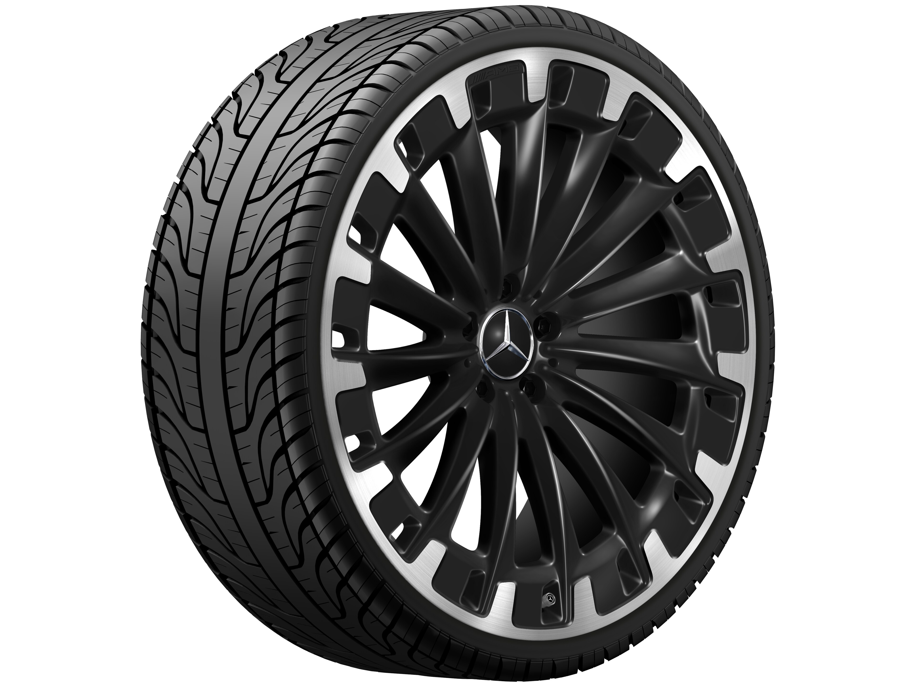 AMG Vielspeichen-Rad, 22 Zoll, 9,5 J x 22 ET 41,5, schwarz, glanzgedreht