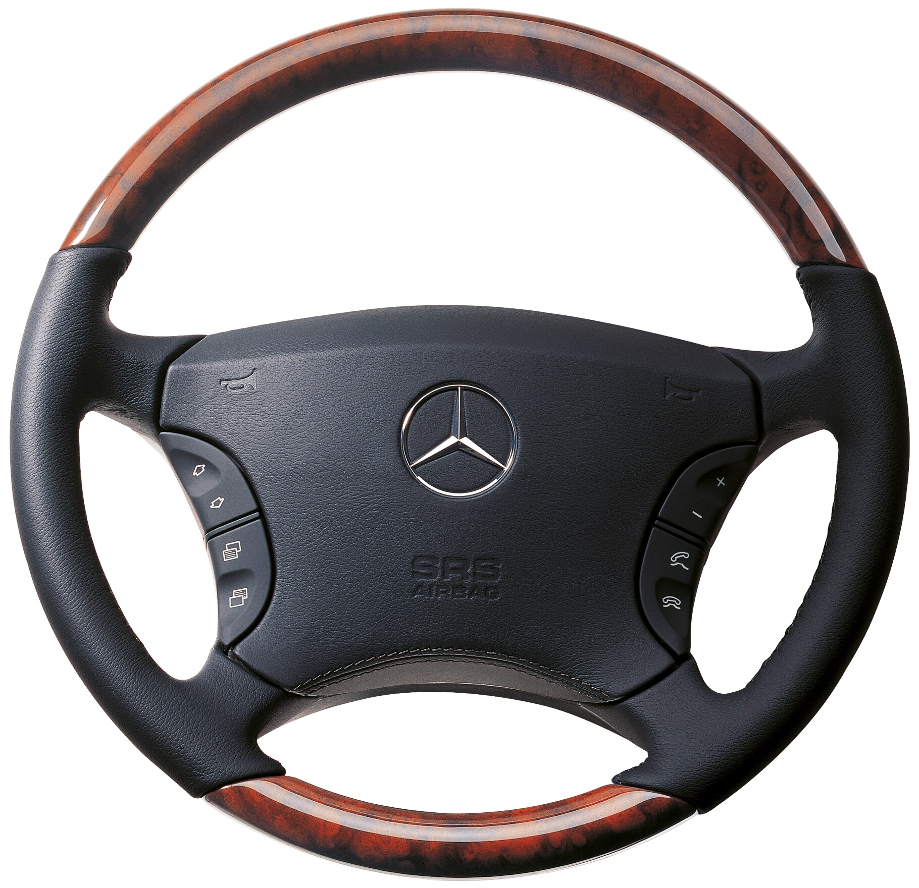 Mercedes-Benz - Holz-Leder-Lenkrad, Wurzelnuss W 220-Design Holz-Leder-Lenkrad, Wurzelnuss W 220-Design