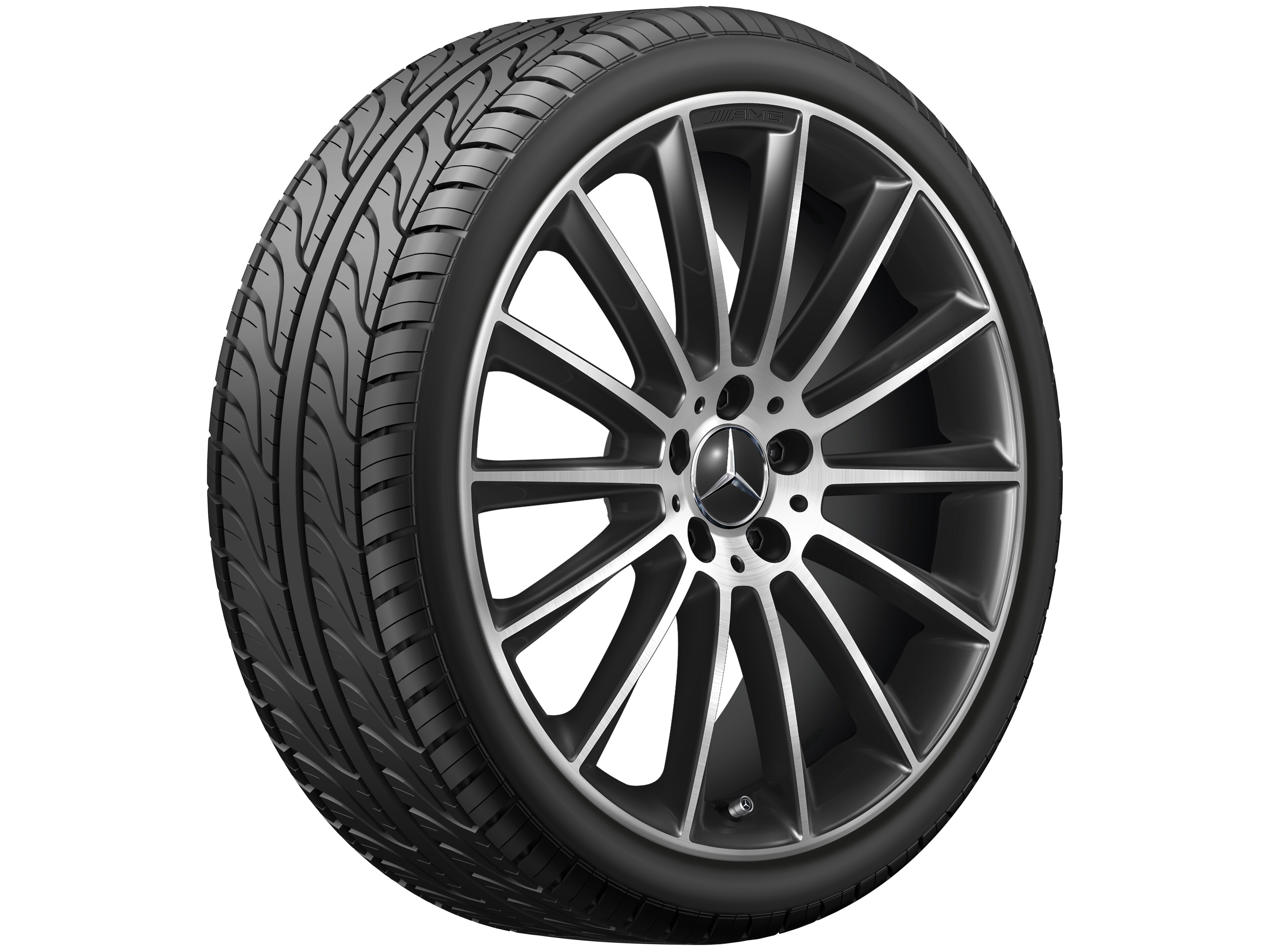 AMG Vielspeichen-Rad, 50,8 cm (20 Zoll), glanzgedreht 9 J x 20 ET 49, schwarz