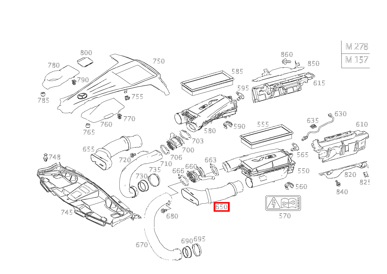 Luftansaugschlauch LINKS Mercedes-AMG E 63 4MATIC T-Modell 212