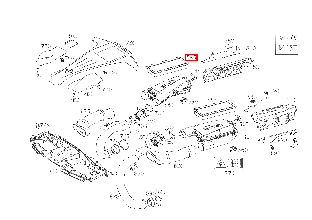 Luftfiltereinsatz RECHTS Mercedes-AMG E63 Limousine 212 Luftfiltereinsatz RECHTS Mercedes-AMG E63 Limousine 212