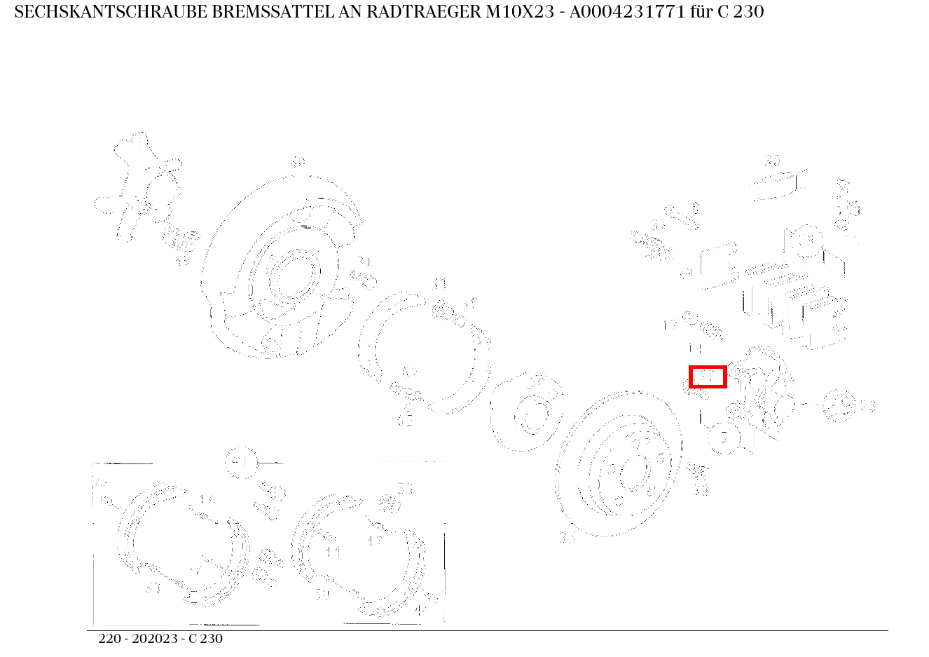 Sechskantschraube BREMSSATTEL AN RADTRAEGER M10X23 C 230 220