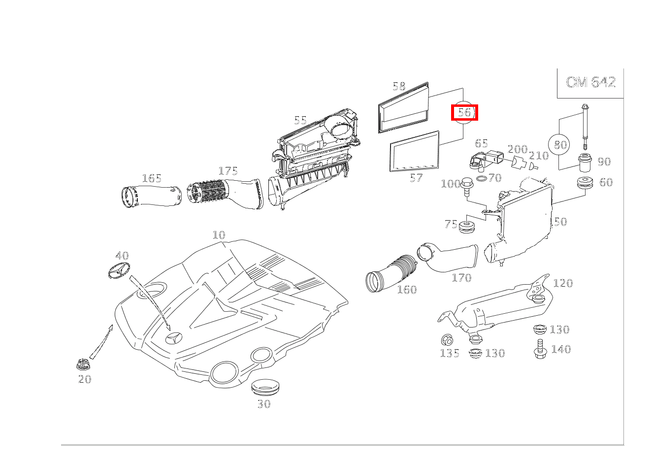 Teilesatz Filtereinsatz TEILESATZ LINKS UND RECHTS GL350CDI BE 4M 164