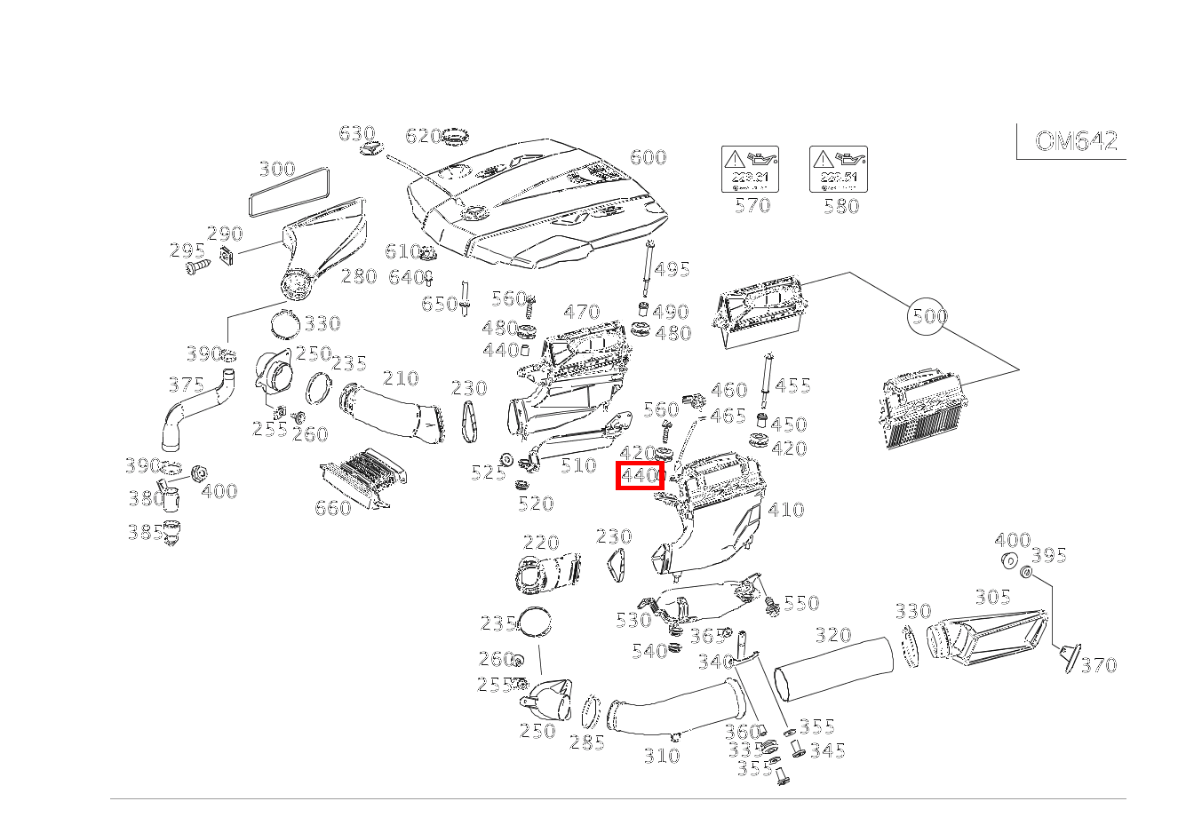 Buchse LUFTFILTER, RECHTS G 500 Off-Roader lang BCA 463