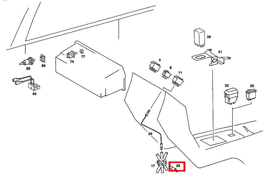 Glühlampe BELEUCHTUNG ABDECKUNG MITTE GEHAEUSE 230 CE 123