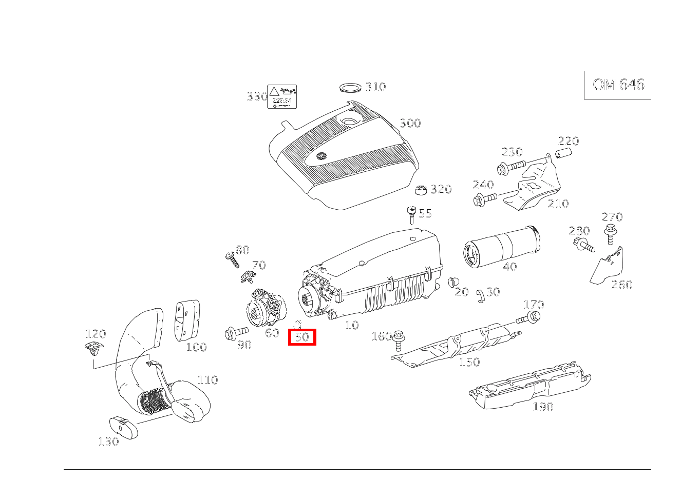 Lager AN LUFTFILTERGEHAEUSE VORNE CLK 220 CDI Coupé 209