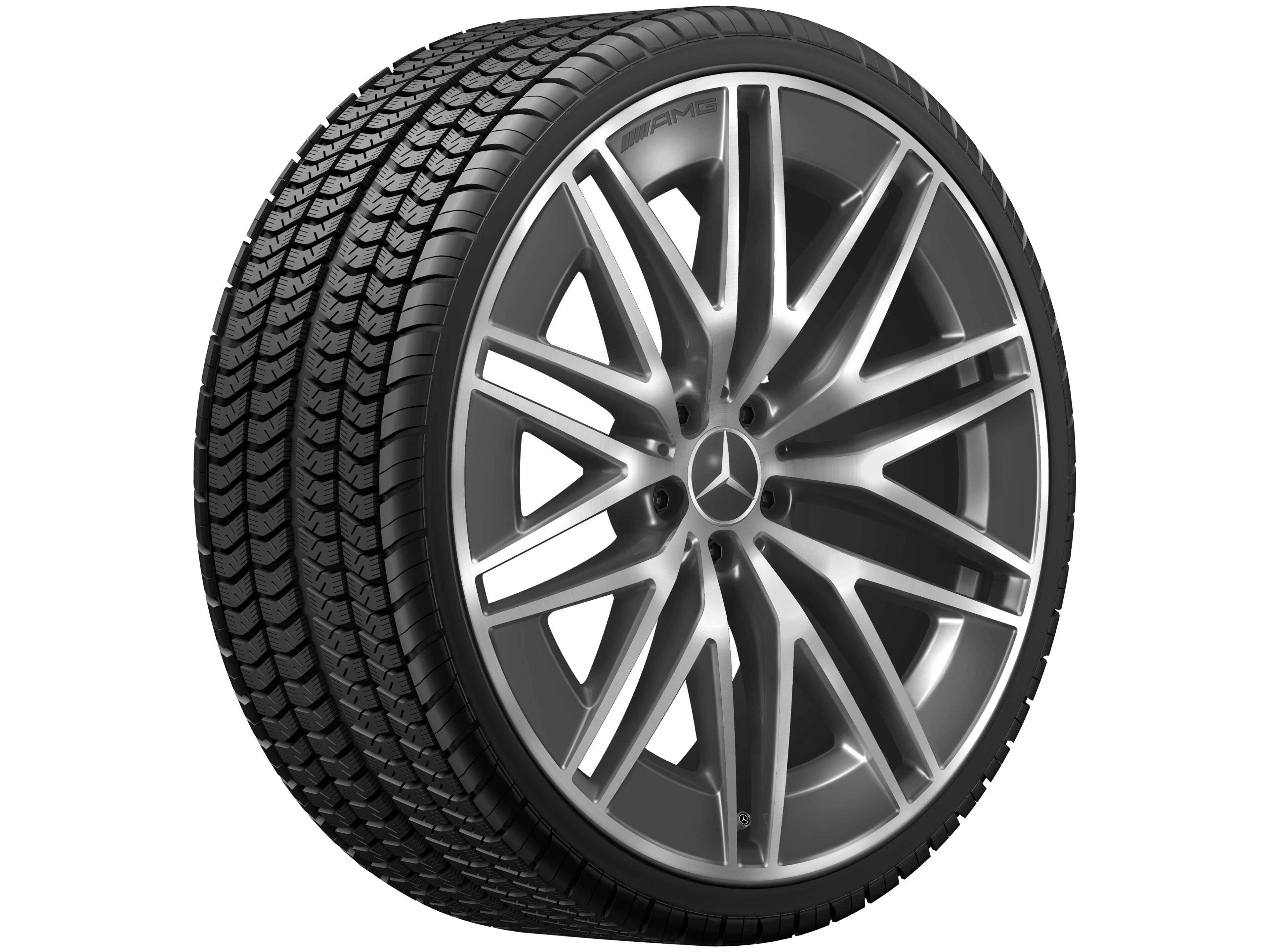 AMG Vielspeichen-Rad, 22 Zoll, 11,5 J x 22 ET 53, tantalgrau, glanzgedreht