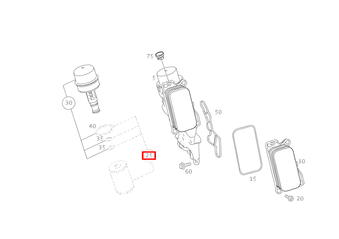 Teilesatz Filtereinsatz SLK 350 Roadster Sportmotor 171