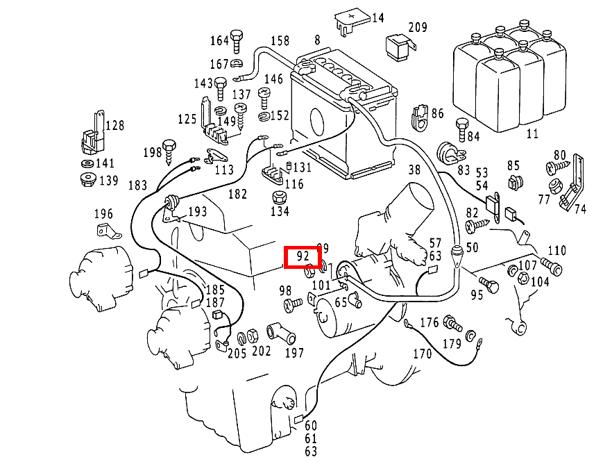 Sechskantmutter LEITUNG AN STARTER KLEMME 30; M8-10 B 180 247