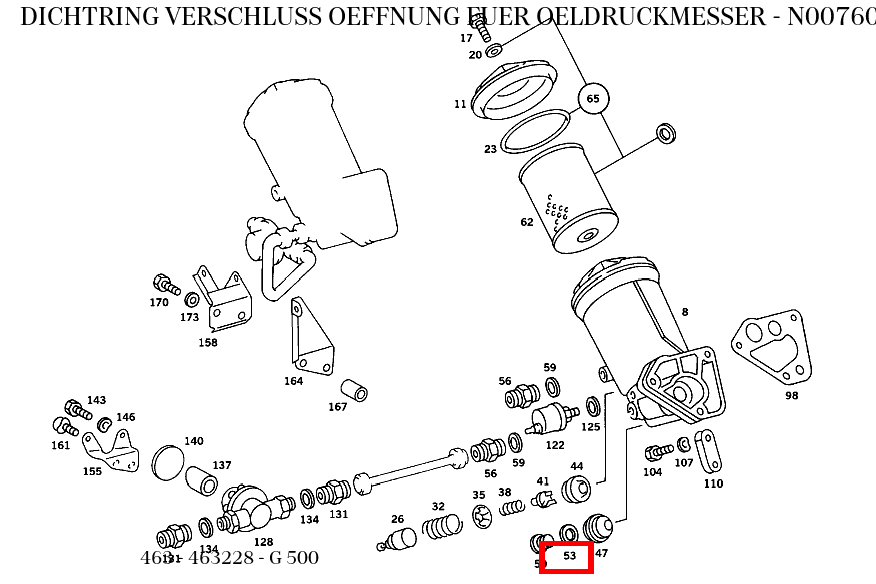 Dichtring VERSCHLUSS OEFFNUNG FUER OELDRUCKMESSER G 500 463