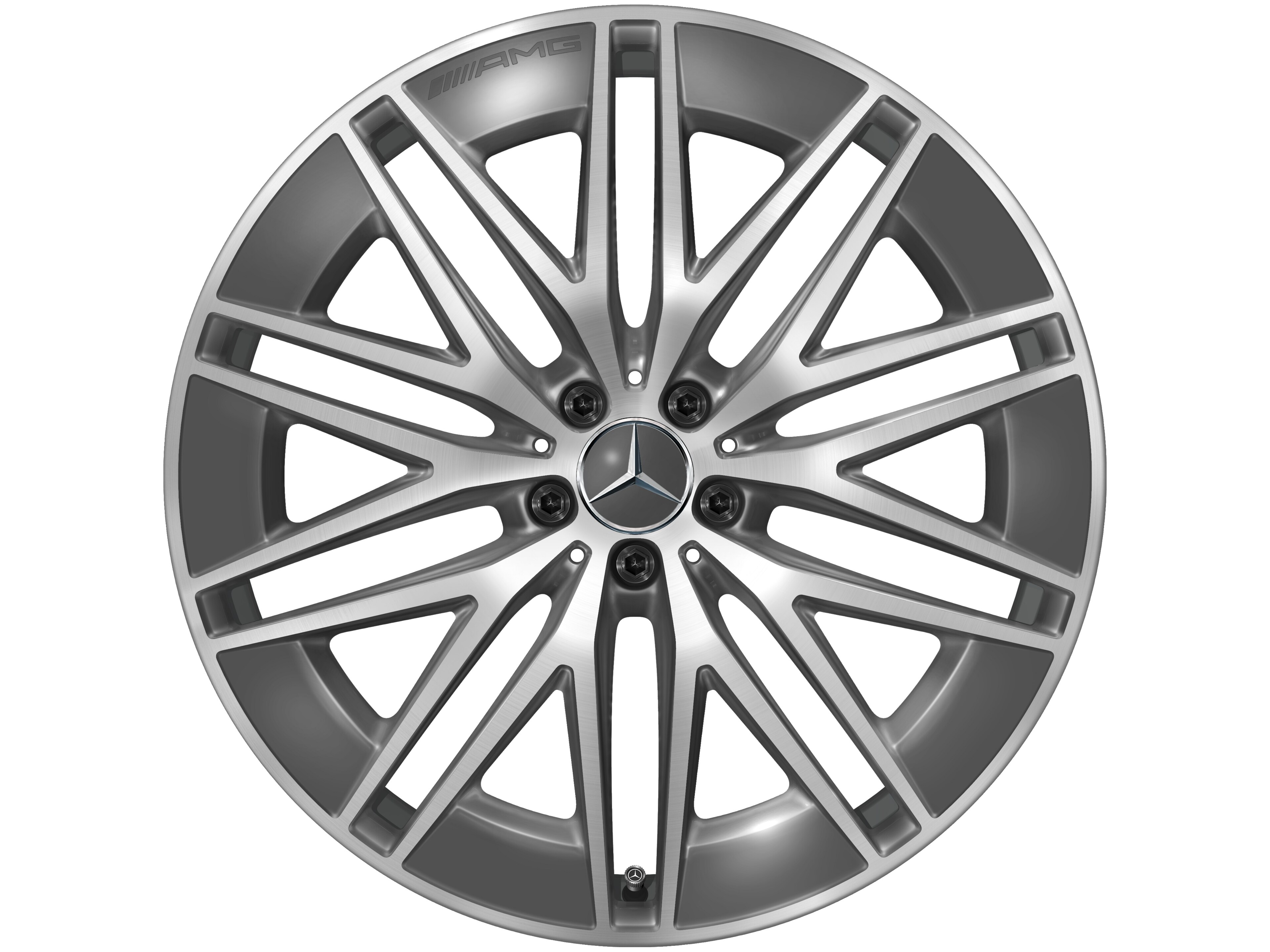 AMG Vielspeichen-Rad, 22 Zoll, 11,5 J x 22 ET 53, tantalgrau, glanzgedreht