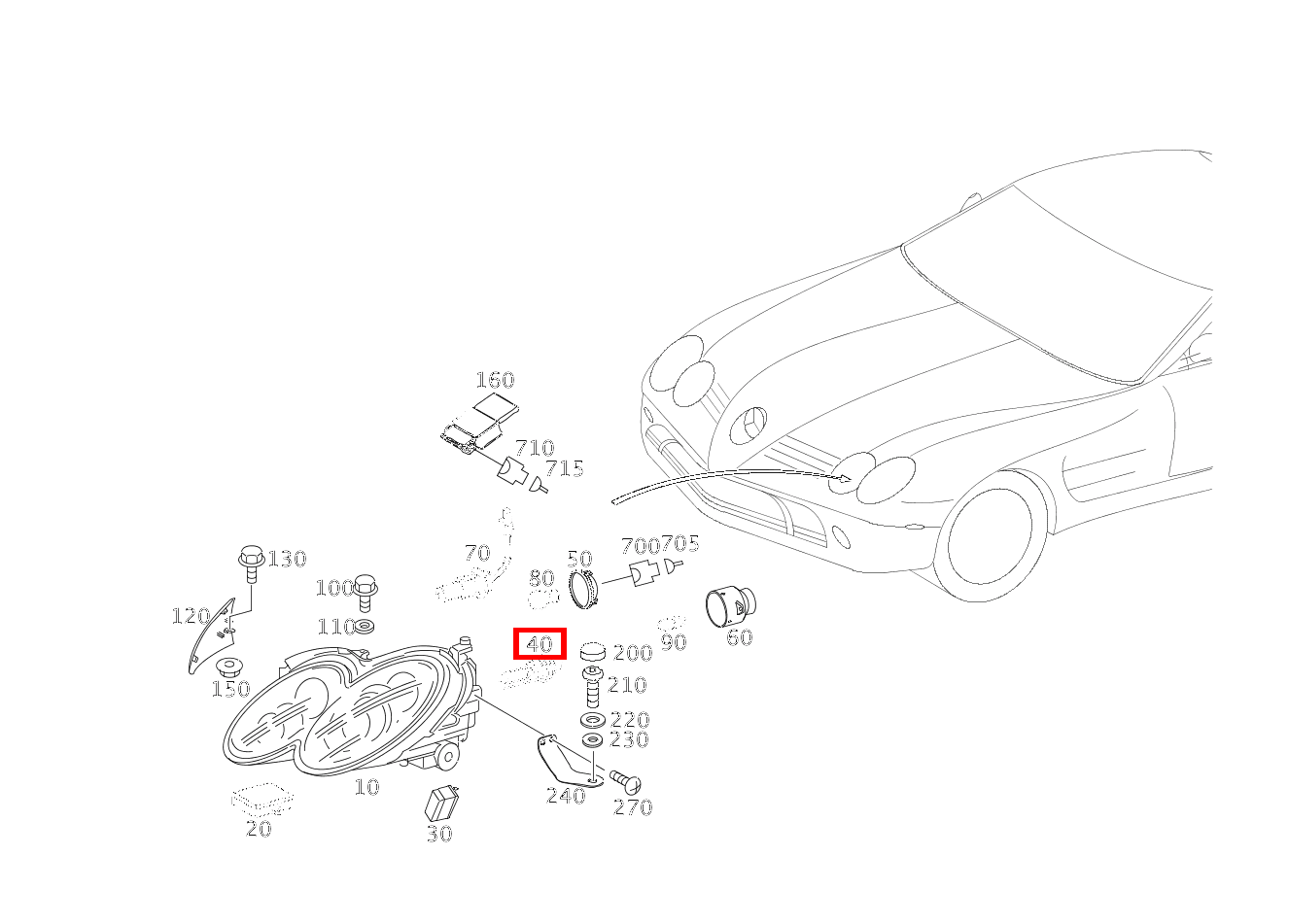 GASENTLAD.LAMPE ABBLENDLICHT; D2S 12V-35W SLR McLaren Roadster 199