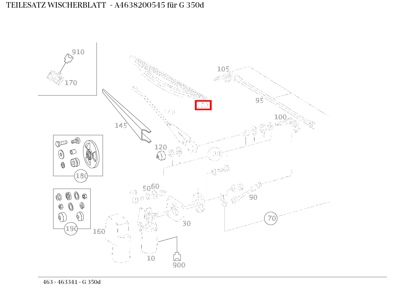 Teilesatz Wischerblatt G 350d 463