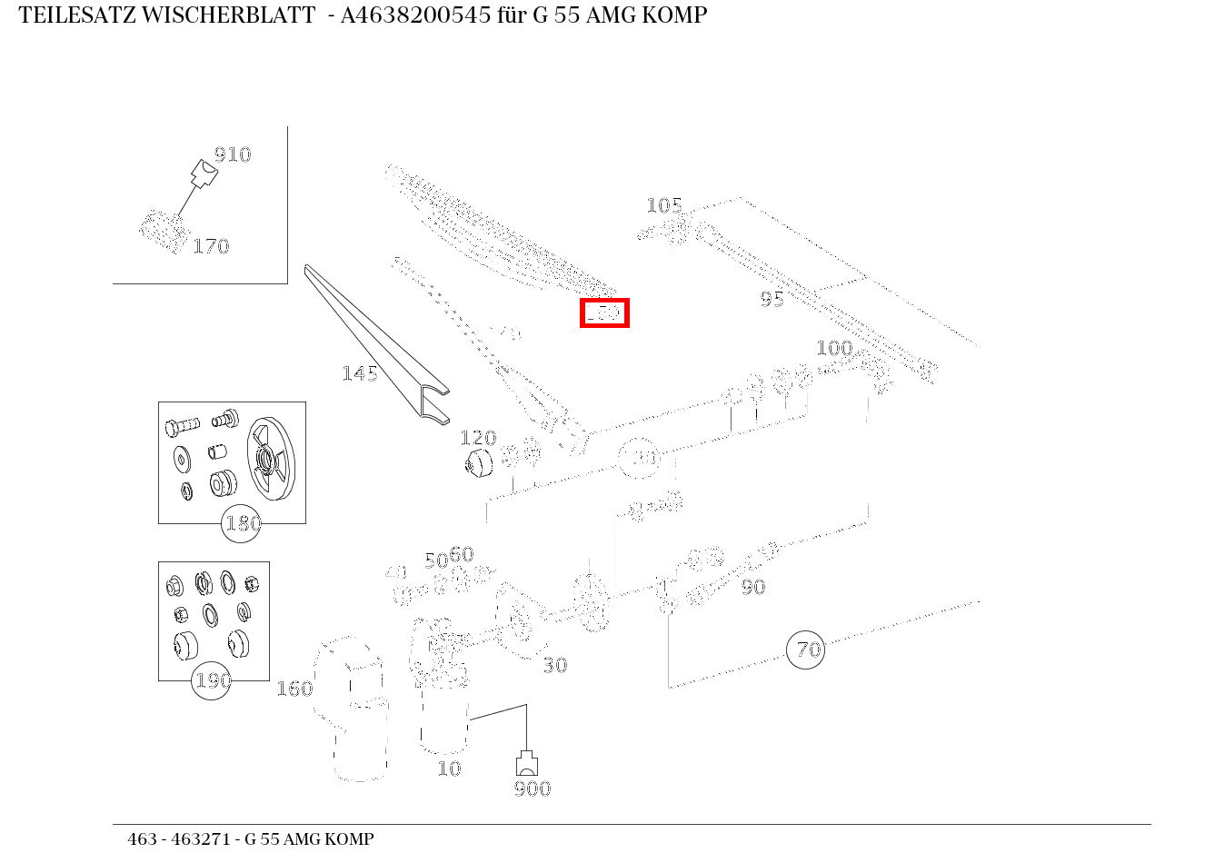 Teilesatz Wischerblatt G 55 AMG KOMP 463