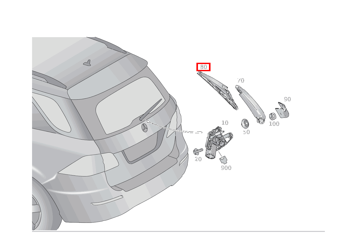 Wischerblatt HECKWISCHER GLE 500 e 4MATIC Off-Roader 166