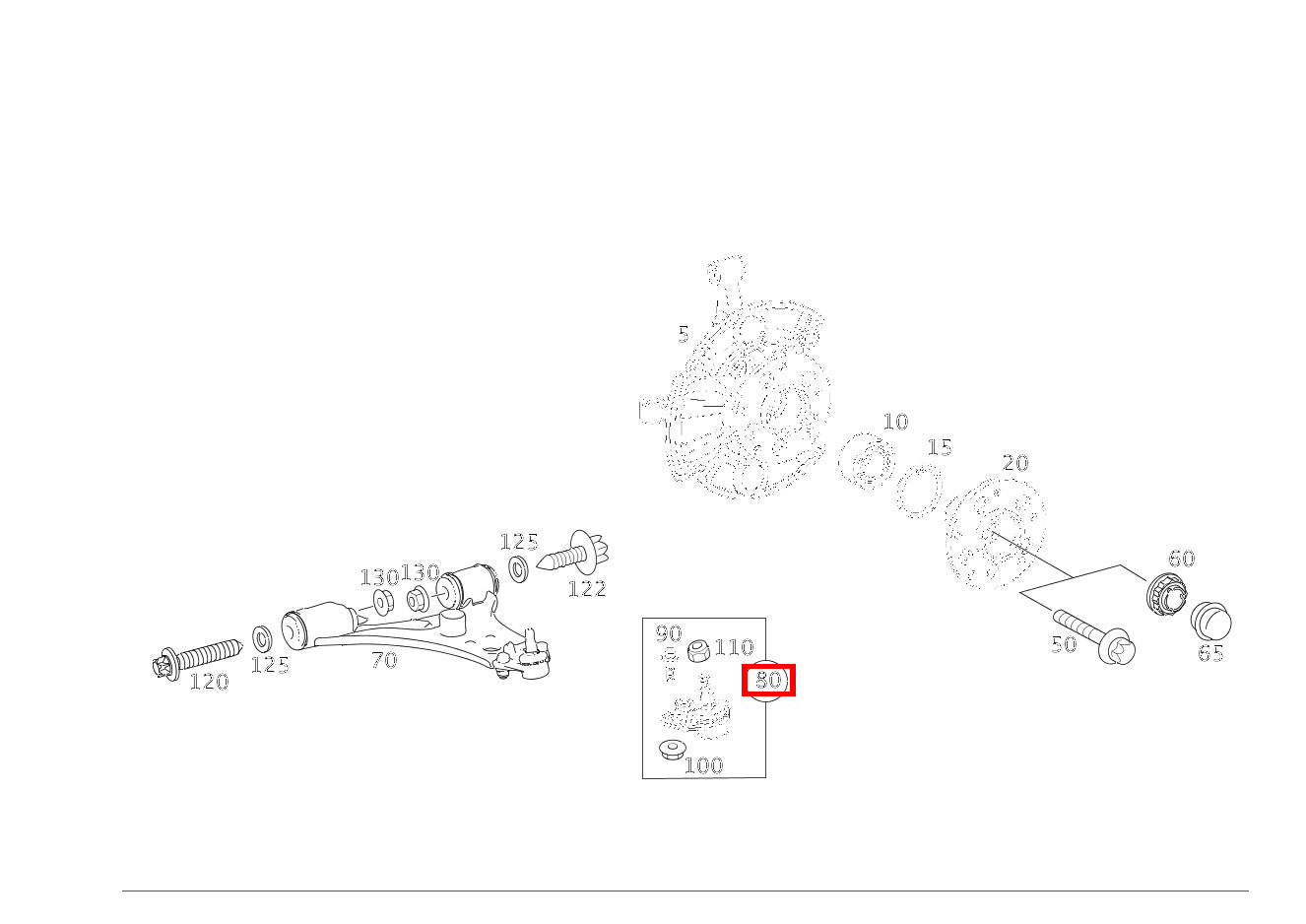 TEILESATZ KUGELGELENK ACHSSCHENKEL AN QUERLENKER, RECHTS B 180 246 TEILESATZ KUGELGELENK ACHSSCHENKEL AN QUERLENKER, RECHTS B 180 246