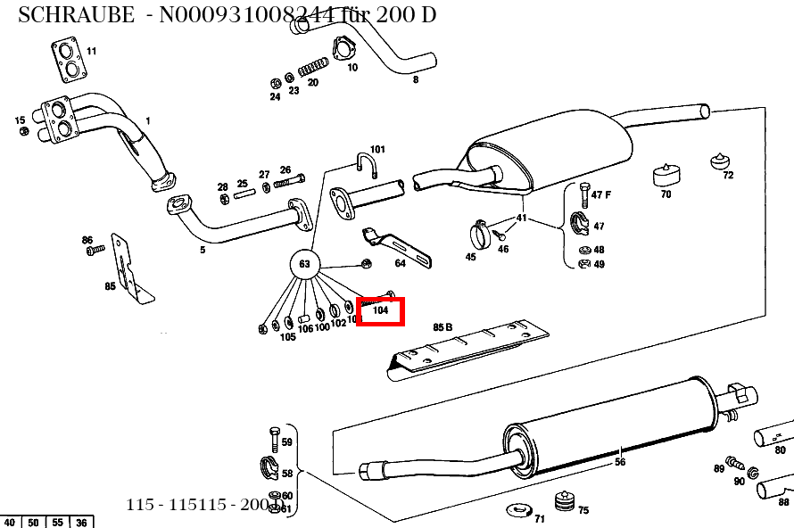 Schraube 200 D 115