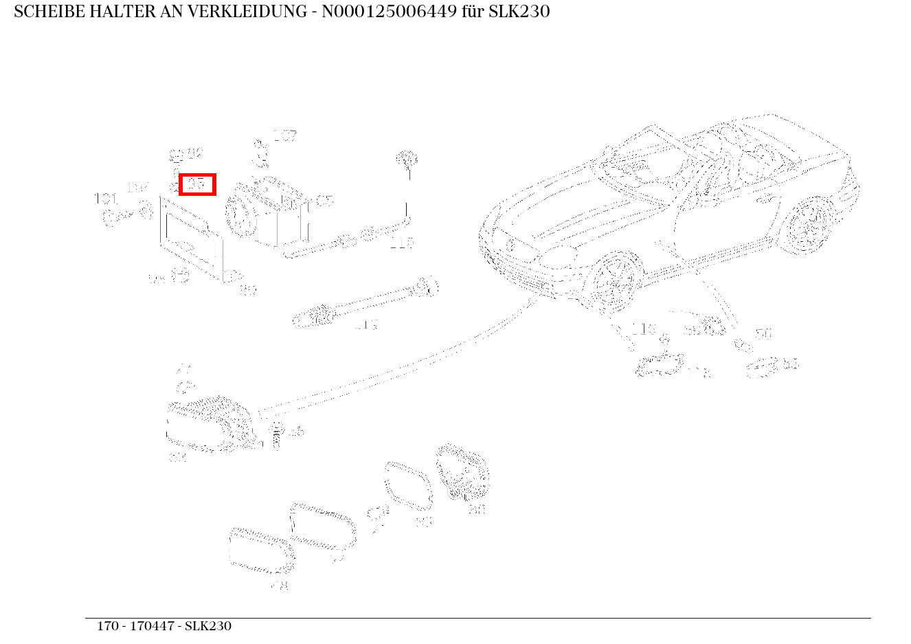 Scheibe HALTER AN VERKLEIDUNG SLK230 170