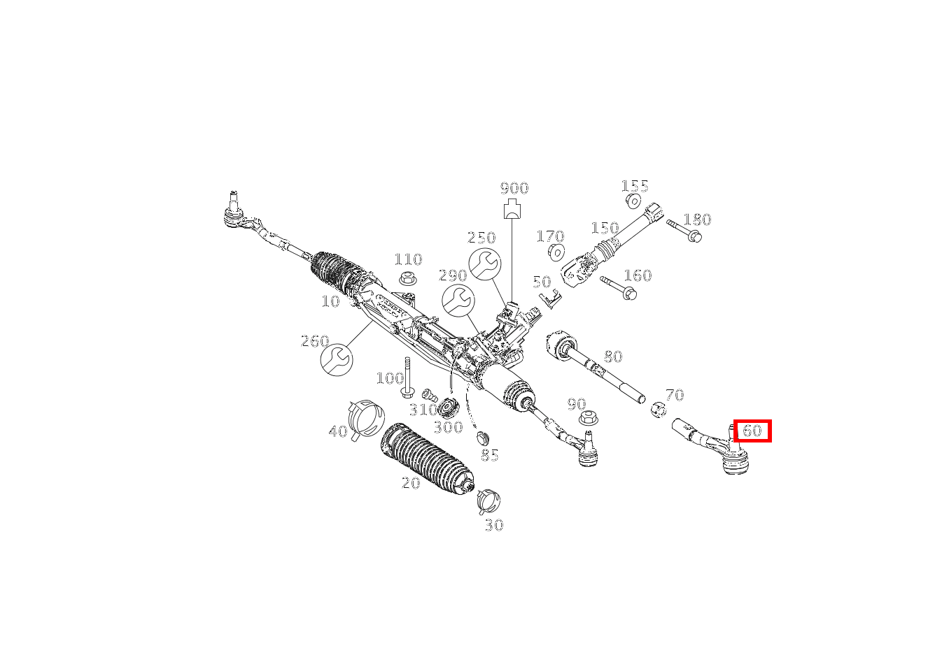 REP.SATZ SPURSTANGE RECHTS AUSSEN C 180 KOMPRESSOR T-Modell BlueEFFICIENCY 240
