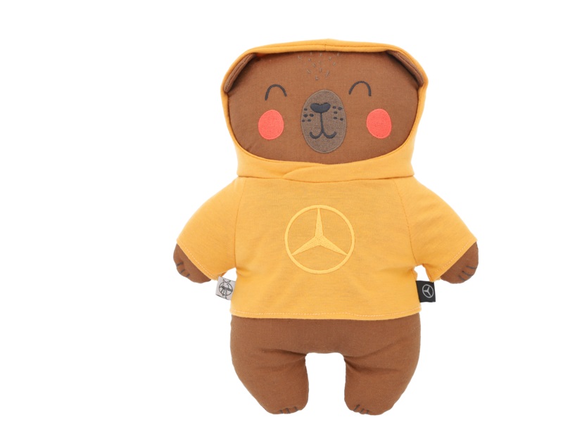 Kuschelbär orange, Baumwolle / Leinen