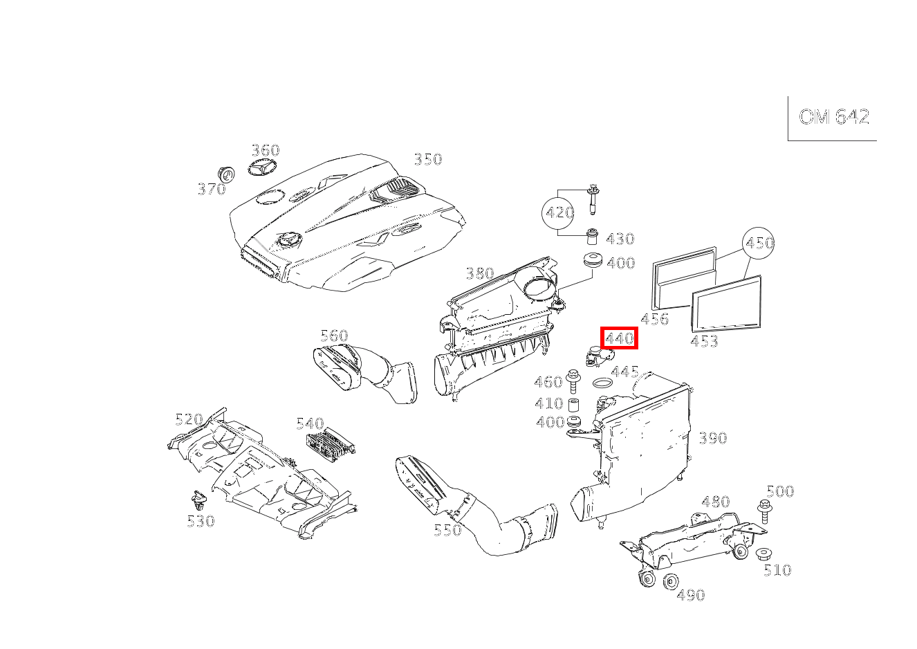Drucksensor AN LUFTFILTERGEHAEUSE LINKS E350CDI BE CA 207