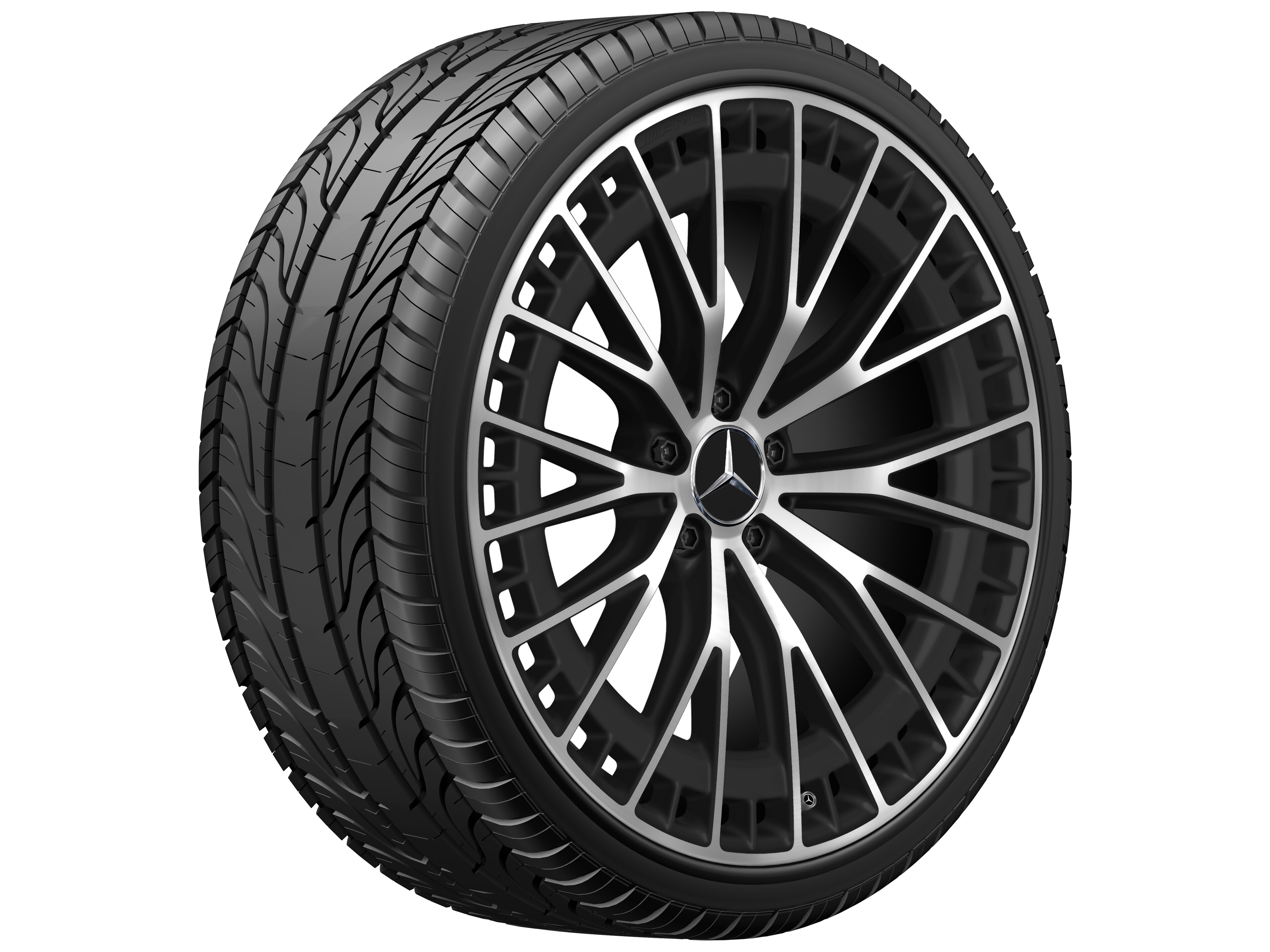 AMG Vielspeichen-Rad, 21 Zoll, 10 J x 21 ET 63, schwarz matt