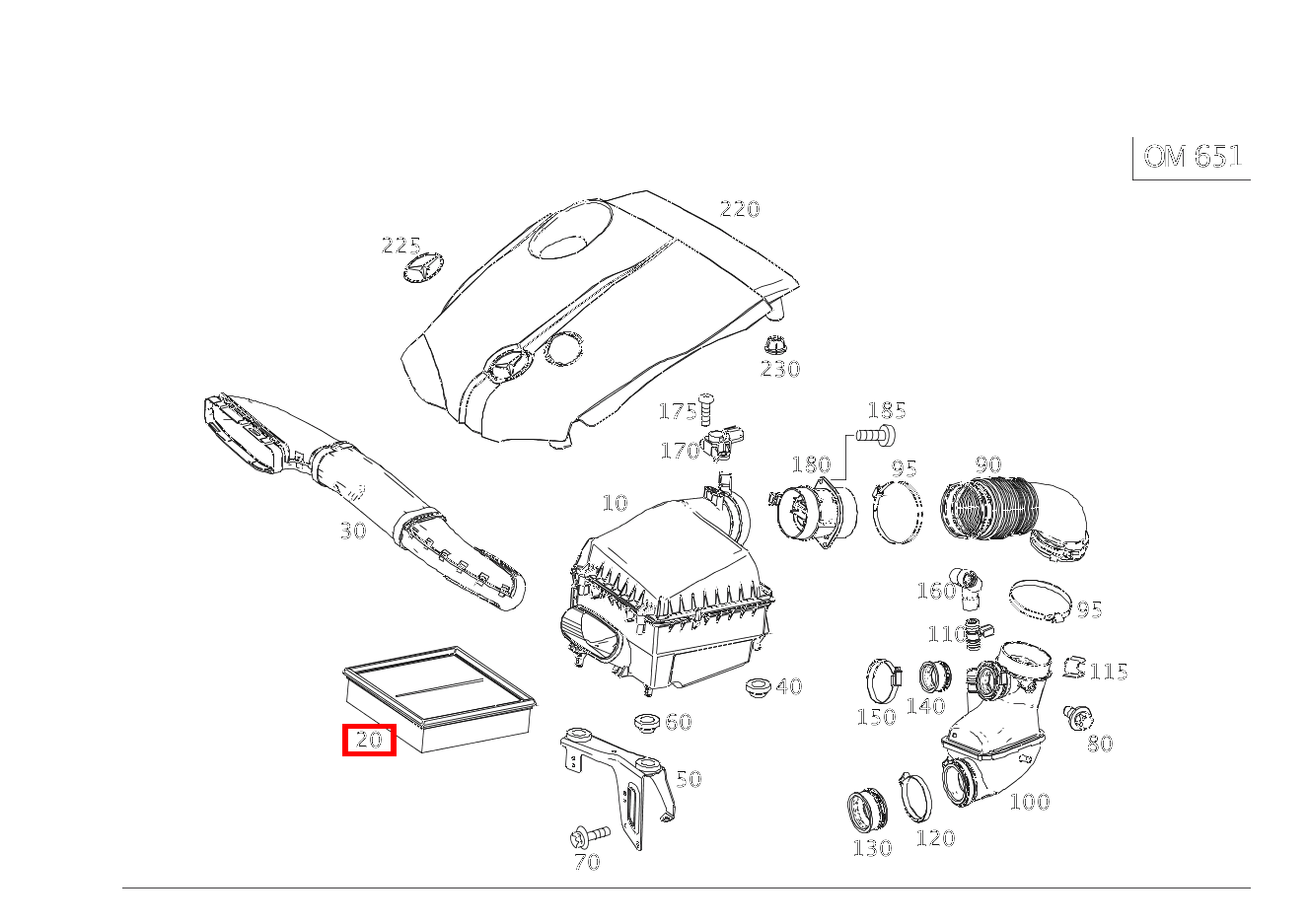 Luftfiltereinsatz GLA220CDI 156 Luftfiltereinsatz GLA220CDI 156
