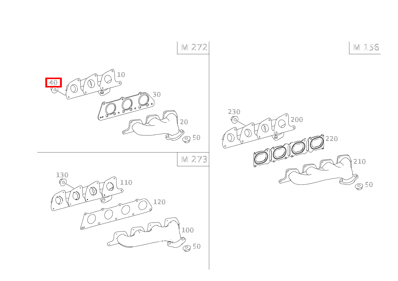 Sechskantmutter AUSPUFFKRUEMMER AN ZYLINDERKOPF; M6 E 280 T 4-MATIC 211