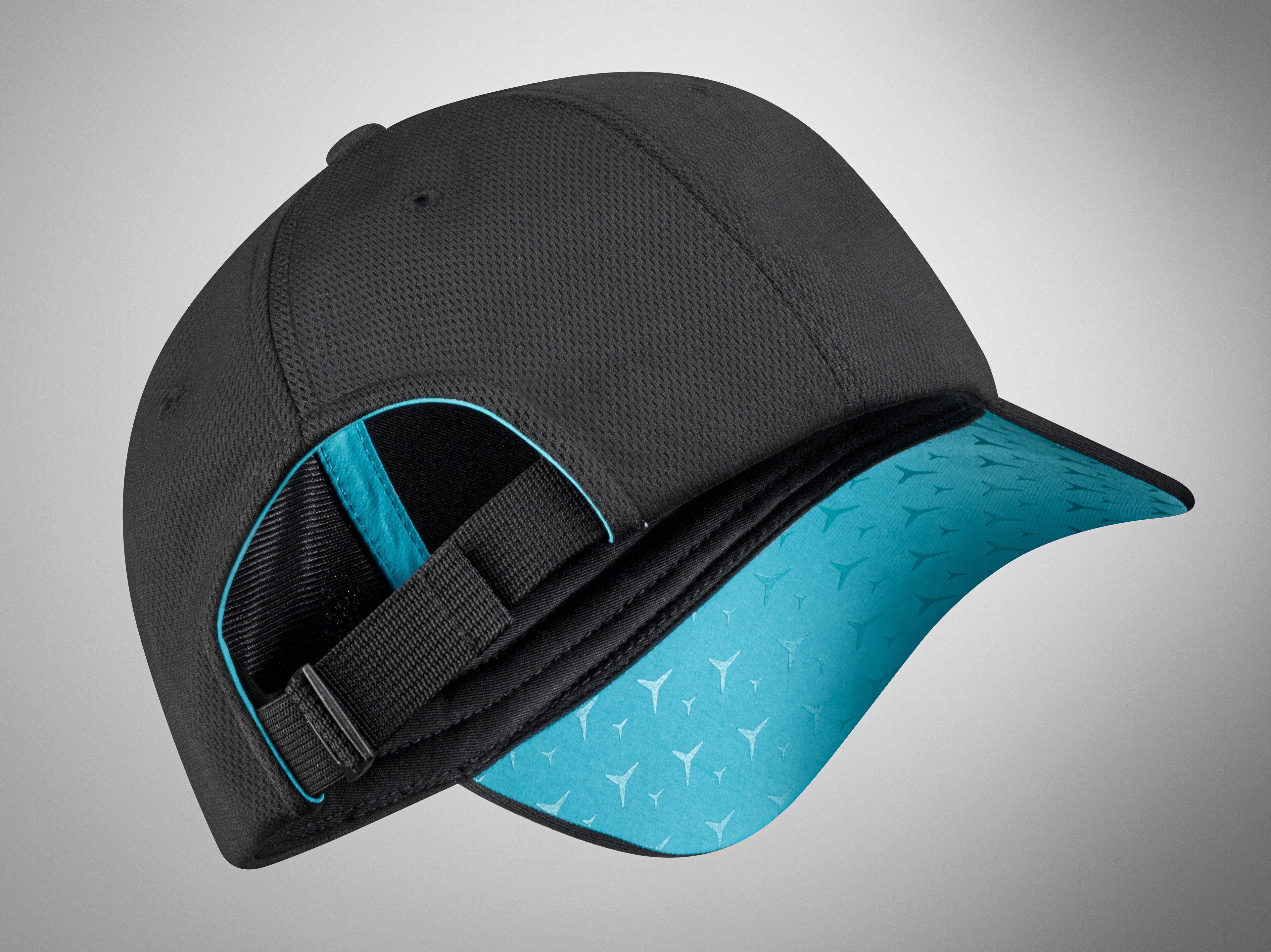 Cap schwarz / türkis, Polyester (recycelt)