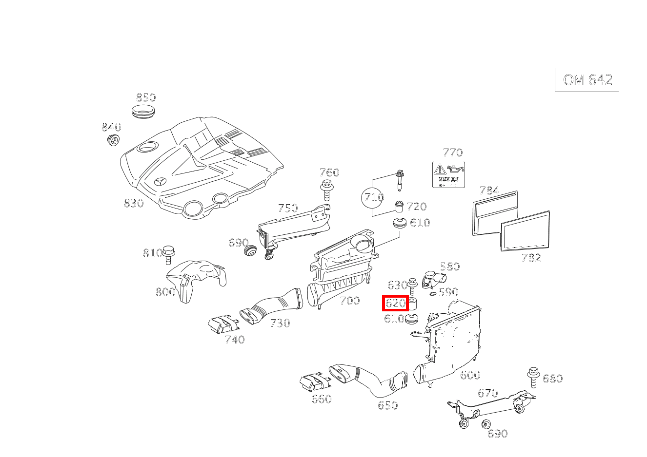 Buchse BEFESTIGUNG LUFTFILTERGEHAEUSE CLK 320 CDI Coupé 209