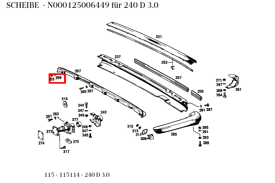 Scheibe 240 D 3.0 115