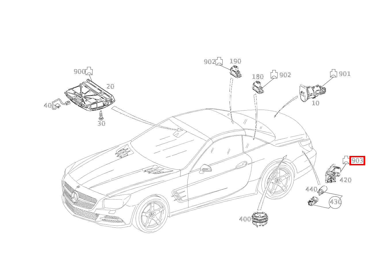 Stecker KOFFERRAUMLEUCHTE RECHTS E18/4; 2-PIN MQS SL65 AMG 231 Stecker KOFFERRAUMLEUCHTE RECHTS E18/4; 2-PIN MQS SL65 AMG 231