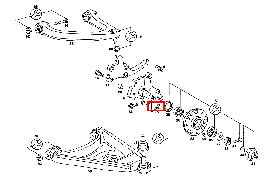 Sechskantmutter GELENK AN ACHSSCHENKEL; M12X1.5 420 SL Roadster m. Automatic 107