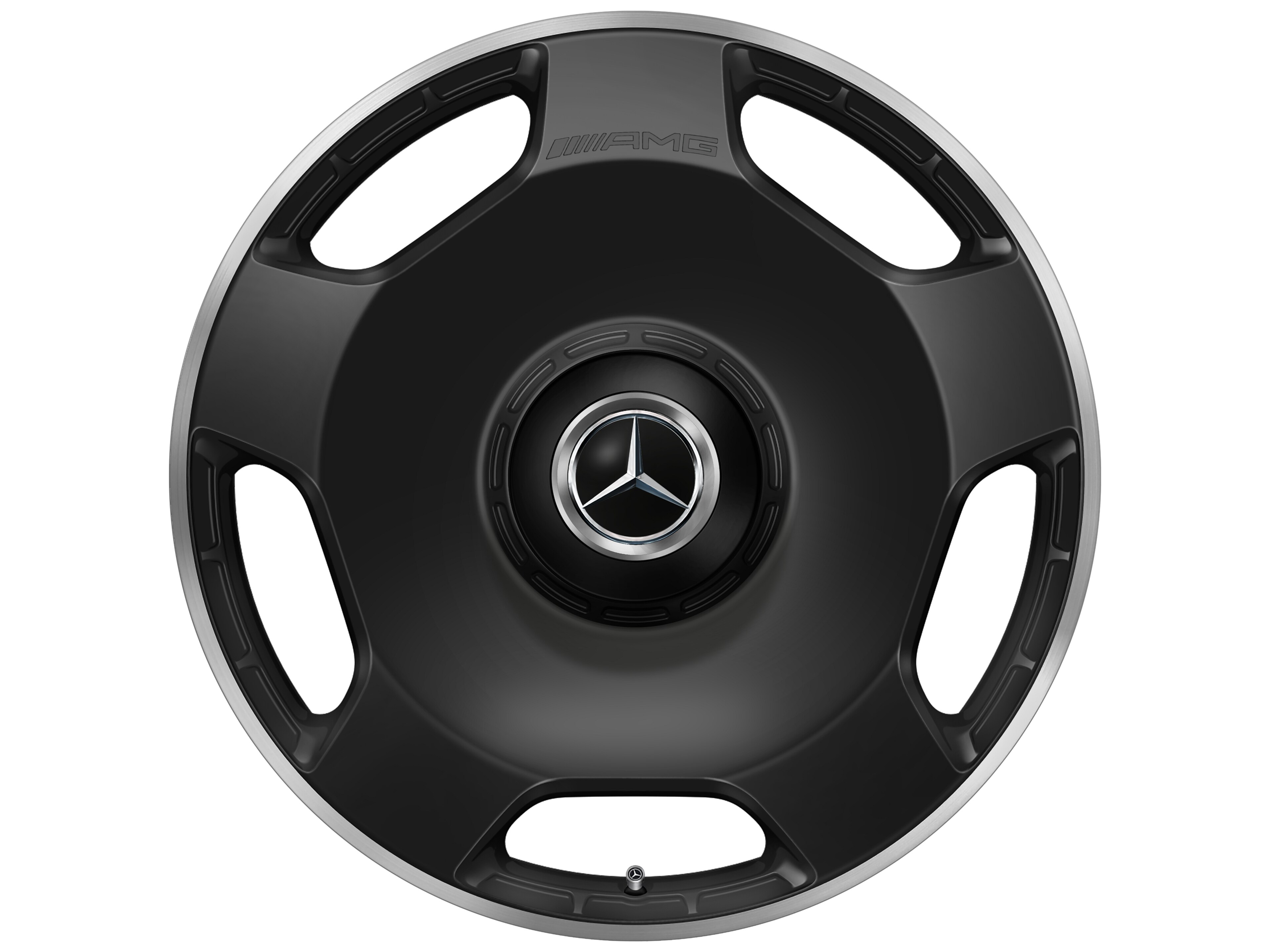 Mercedes-Benz - AMG Schmiederadfelge im 5-Loch Design, 58,4 cm (23 Zoll), Felgenhorn glanzgedreht 10 J x 23 ET 45, schwarz matt