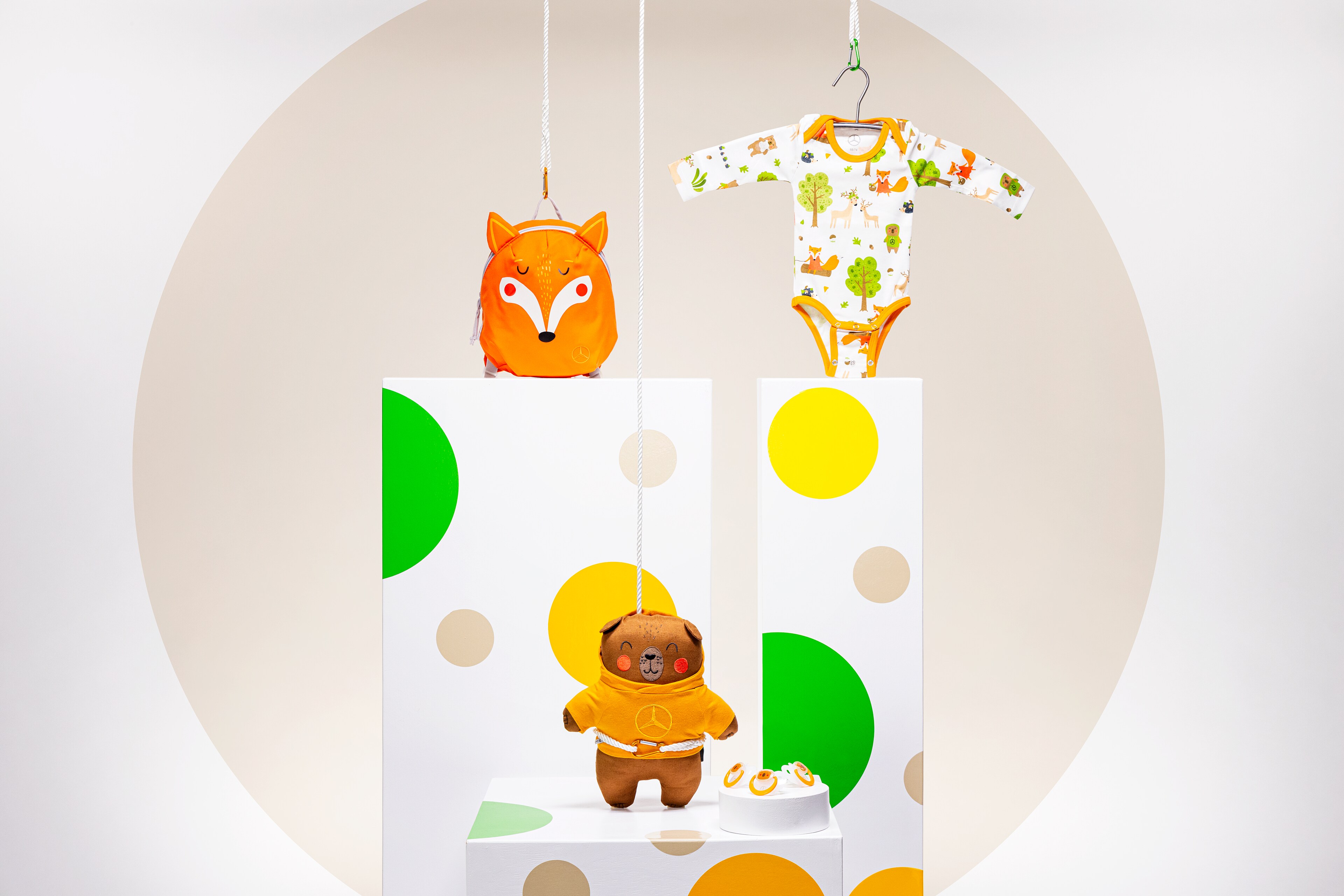 Kuschelbär orange, Baumwolle / Leinen