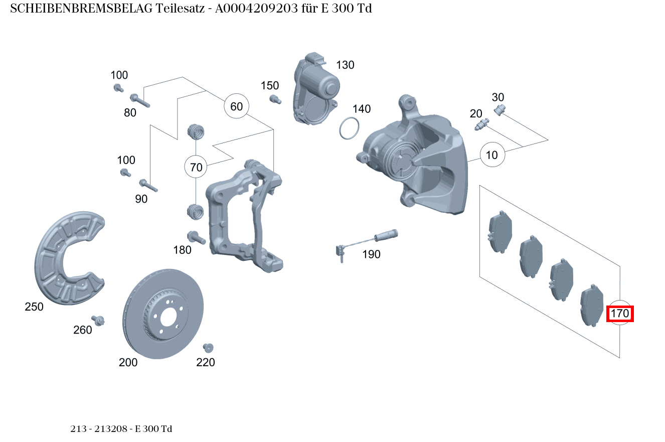 Scheibenbremsbelag Teilesatz E 300 Td 213