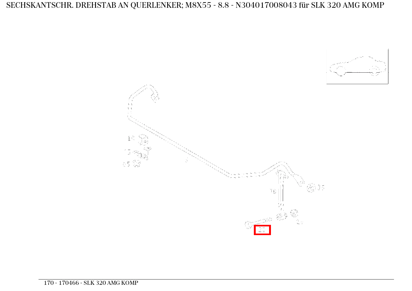 Sechskantschraube DREHSTAB AN QUERLENKER; M8X55 - 8.8 SLK 320 AMG KOMP 170