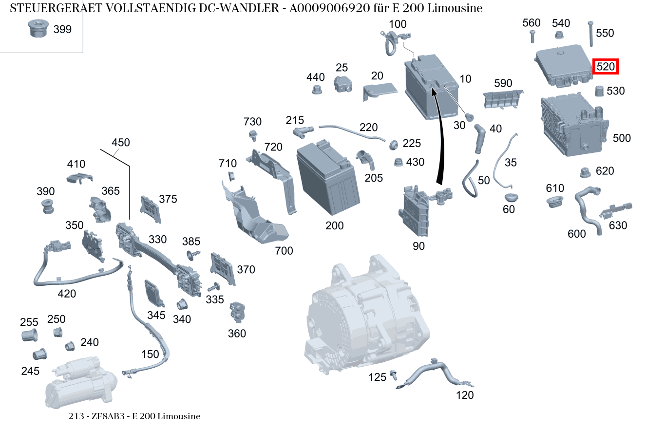 Steuergerät vollständig DC-WANDLER E 200 Limousine 213 Steuergerät vollständig DC-WANDLER E 200 Limousine 213