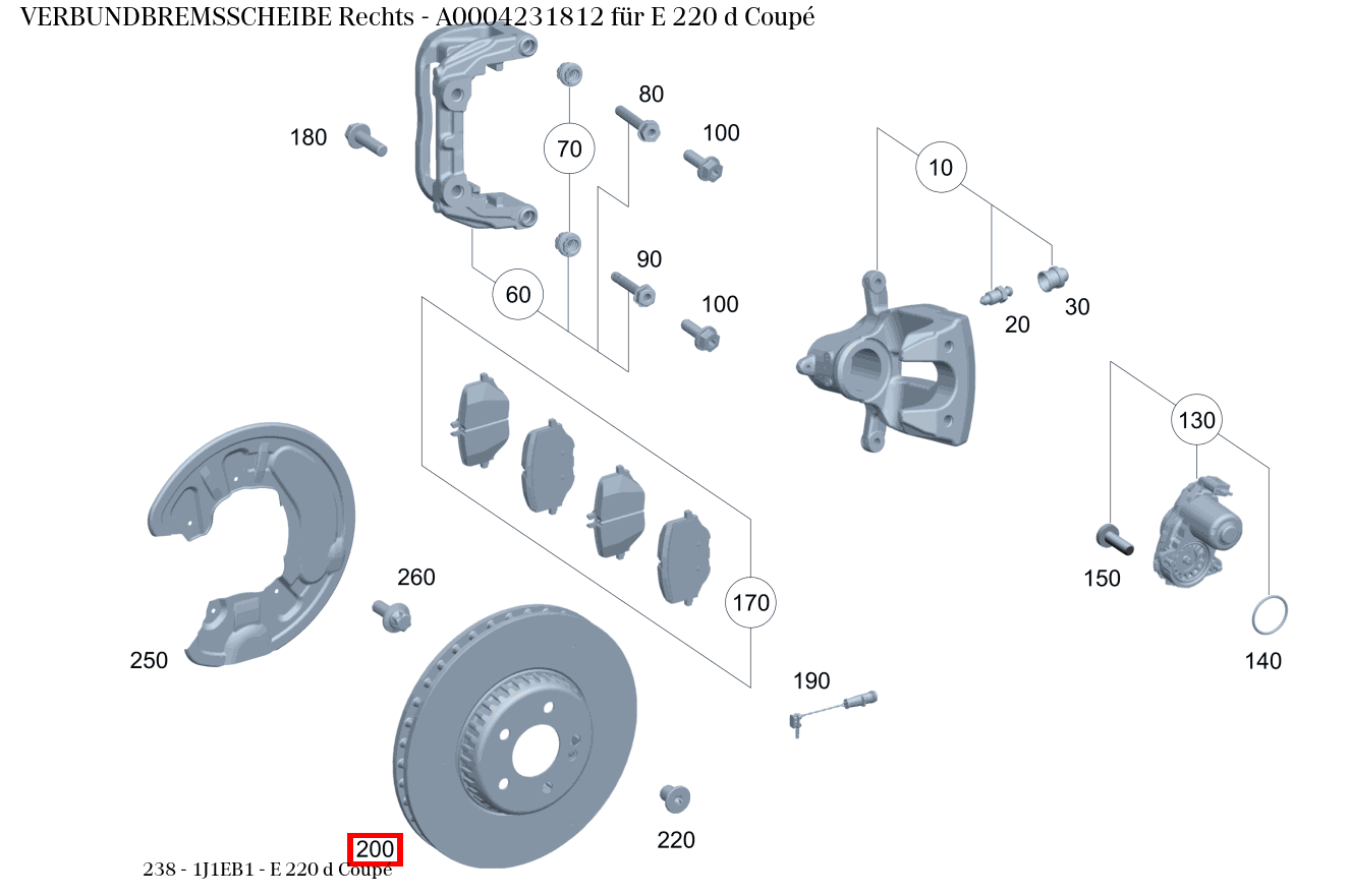 Verbundbremsscheibe Rechts E 220 d Coupé 238 Verbundbremsscheibe Rechts E 220 d Coupé 238