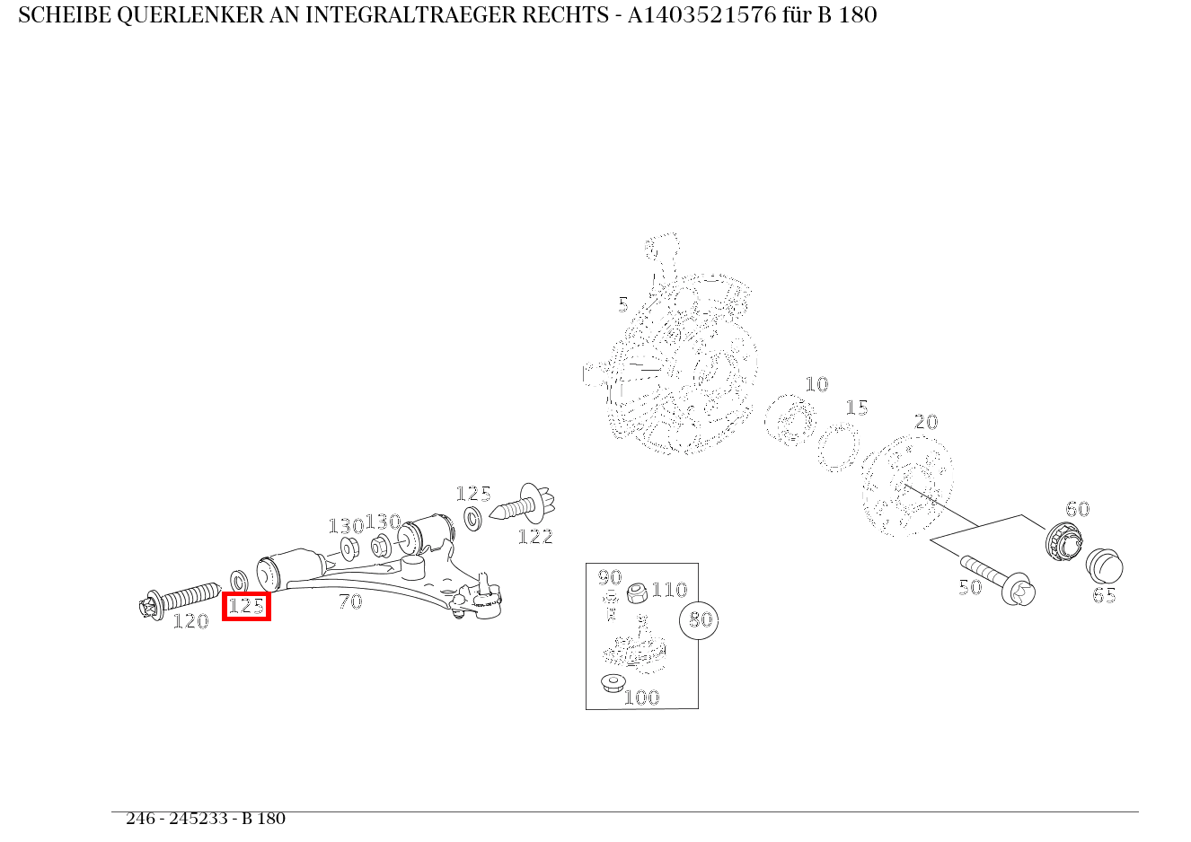 Scheibe QUERLENKER AN INTEGRALTRAEGER RECHTS B 180 246 Scheibe QUERLENKER AN INTEGRALTRAEGER RECHTS B 180 246